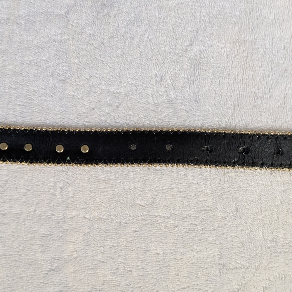 Christine Alexander Belt Western Black Leather Embellished Rhinestone Crystal M - Picture 7 of 9